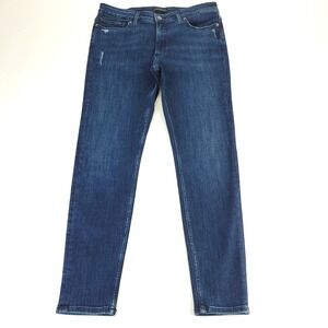 Silver Jeans Womens Size 30 x 27‎ Blue Denim Most Wanted Skinny Distressed Mid